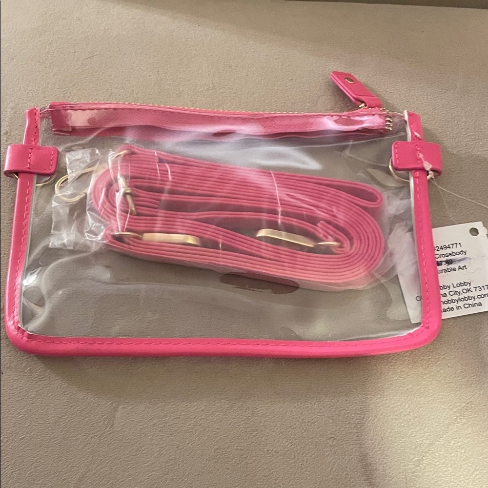 Clear Pink Crossbody Bag